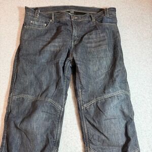 Iron Workers Bilt Mens Motorcycle Riding Jeans Dark Wash Denim Knee Armor 40x32